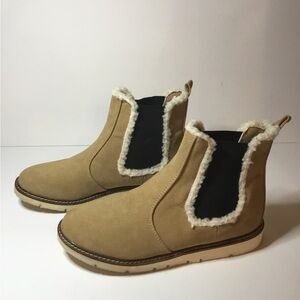 Tan Women’s CCOCCI Shearling-Lined Ankle Boots Size 7
